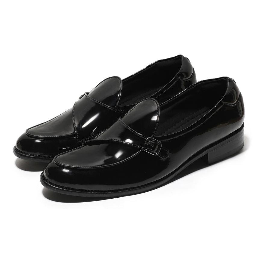 Buy Goliath Black Patent Monk SlipOn Premium Vegan Leather Shoes