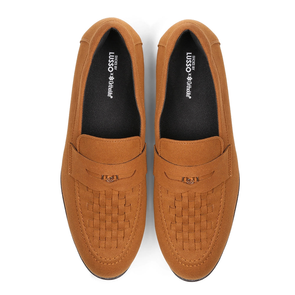 Luigi - Cognac Tan Suede Penny Loafer