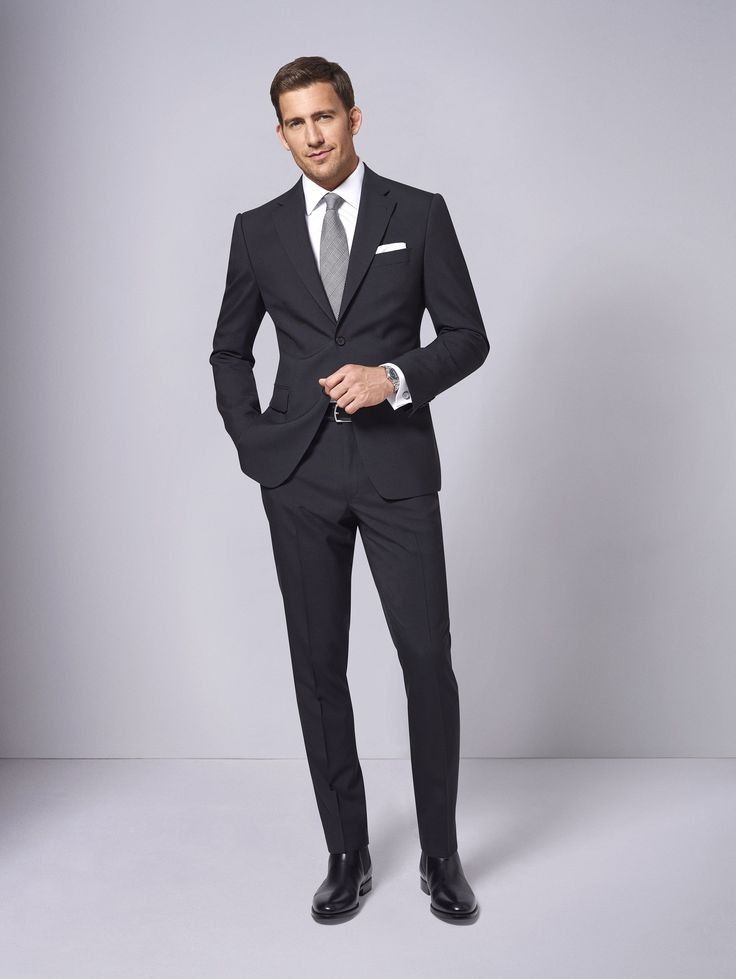 black tie grey suit brown shoes