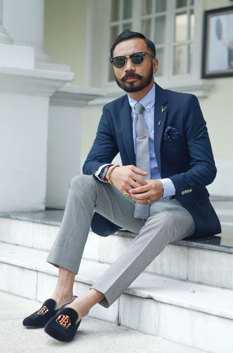 Trendy Blue Velvet Shoes for Men: Elevate Your Style