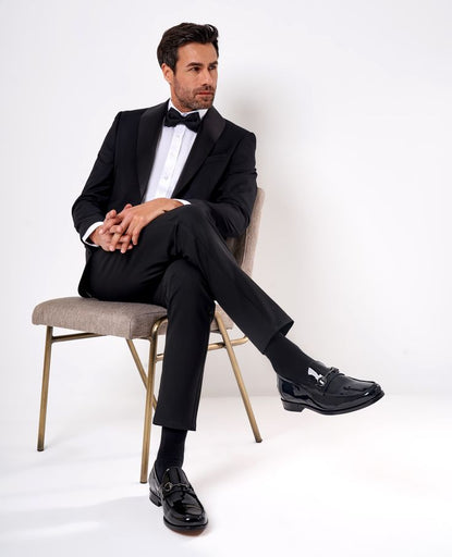How to Style a Black Suit with Loafers