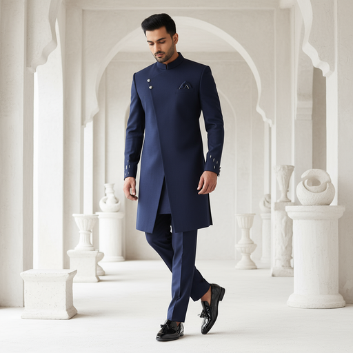 Blue Coat Pant Shoes Combination for Men