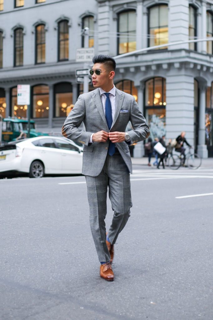 blue grey suit
