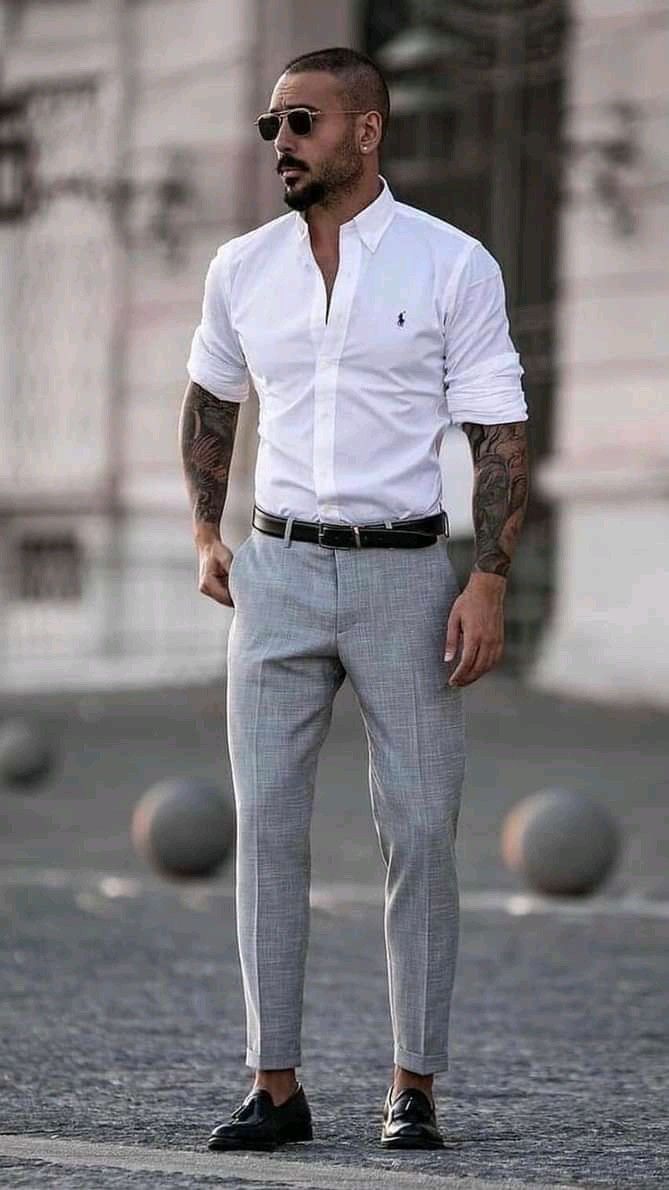 slim fit dress pants with loafers White Slim Fit Dress Pants Flat Front Pre-hemmed main image 0