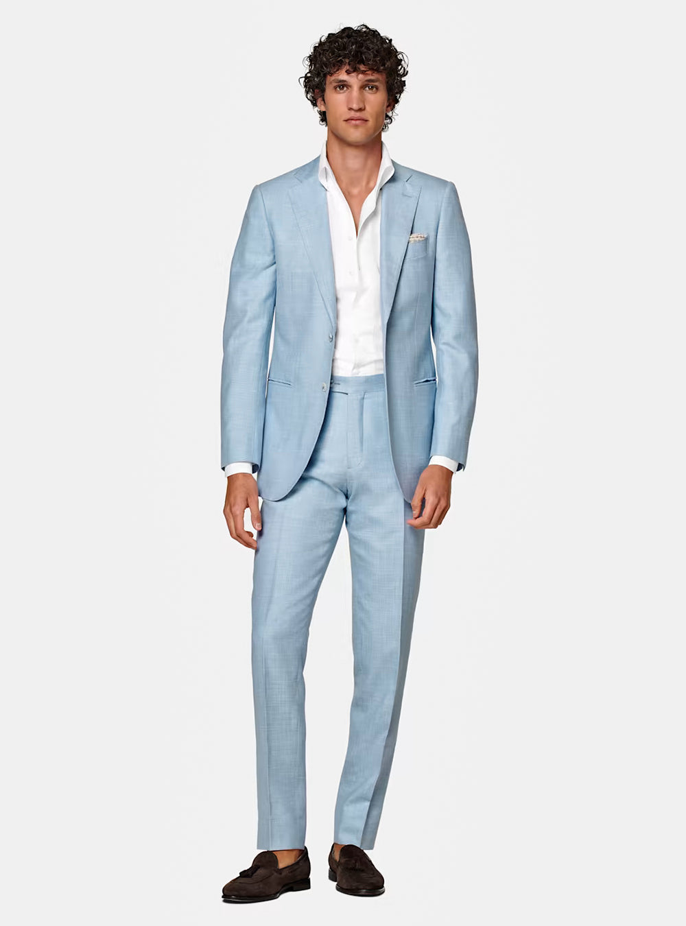 tie colour for light blue suit