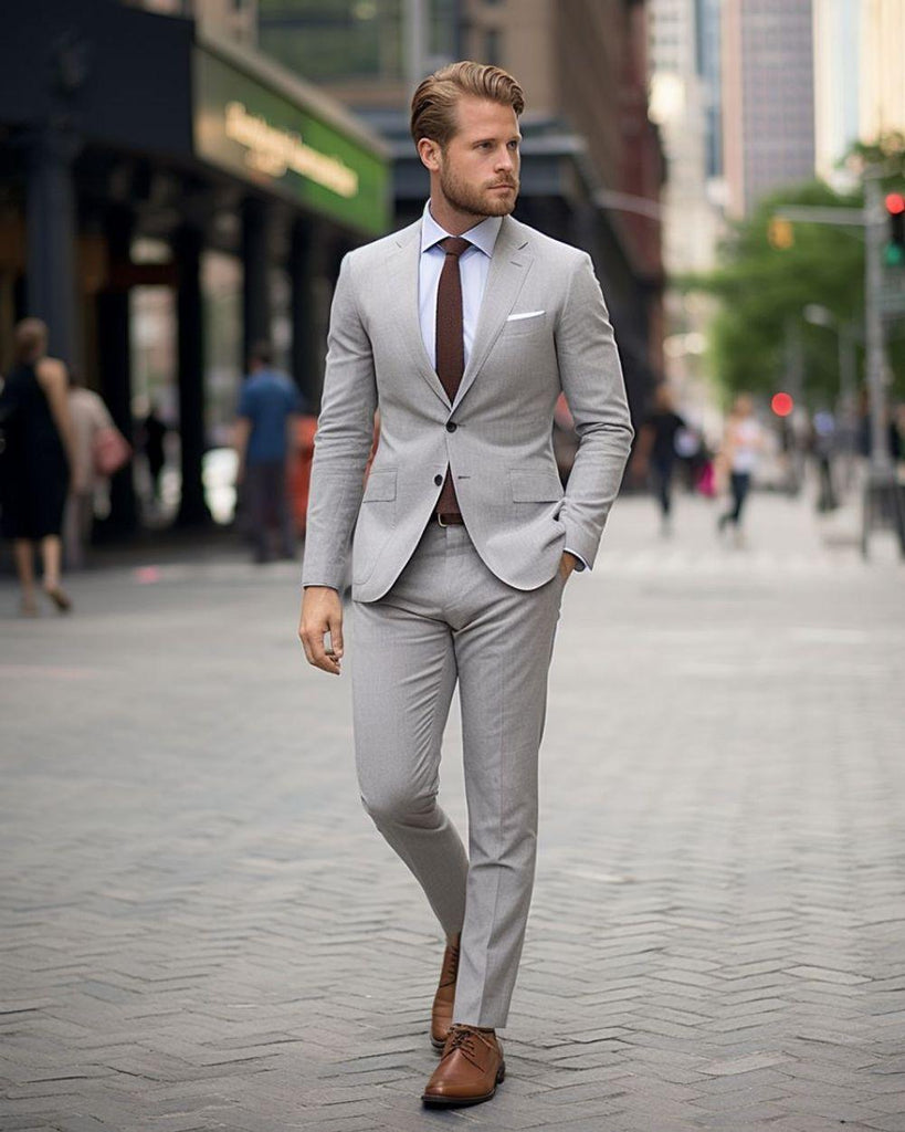 Best Brown Shoes to Complete Your Grey Suit Wedding Look