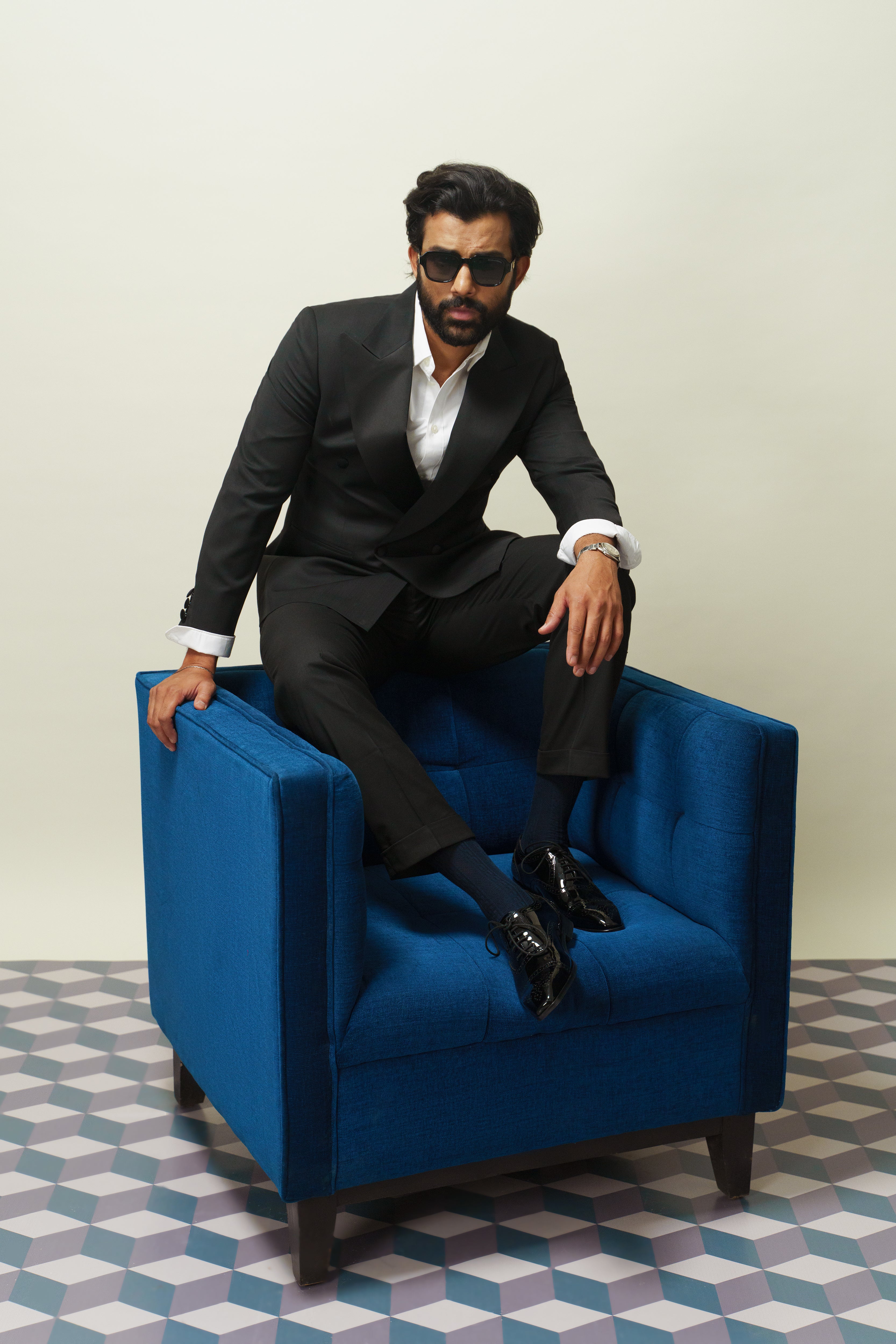 footwear with blazer