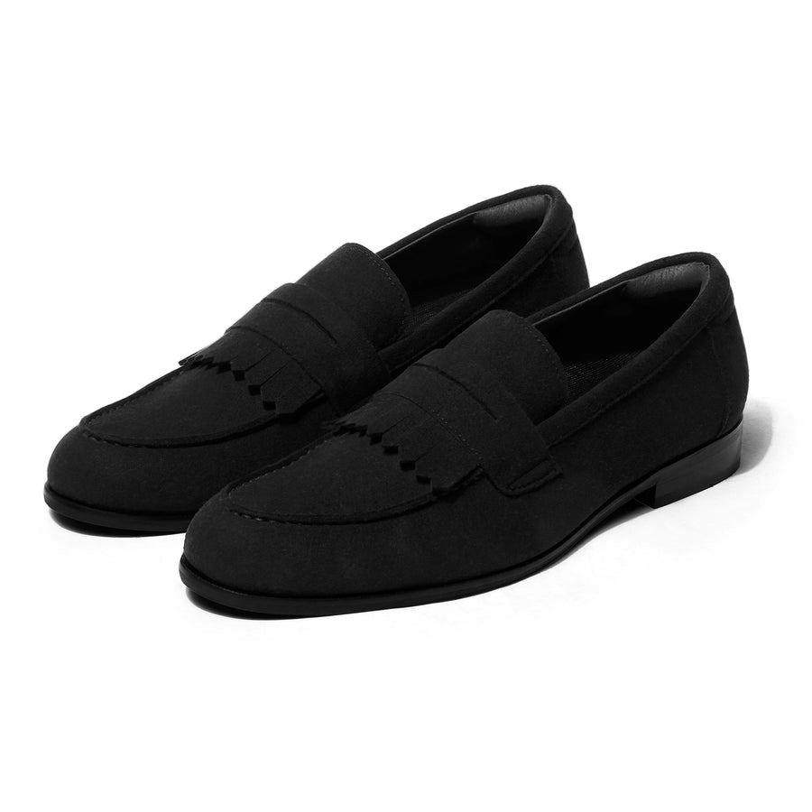 Marlo - Black Suede Penny Loafer - pair front view