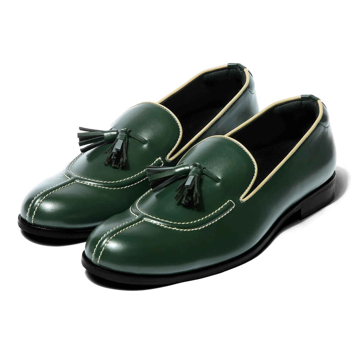 Sandro - Green Tassel Loafer - pair front view
