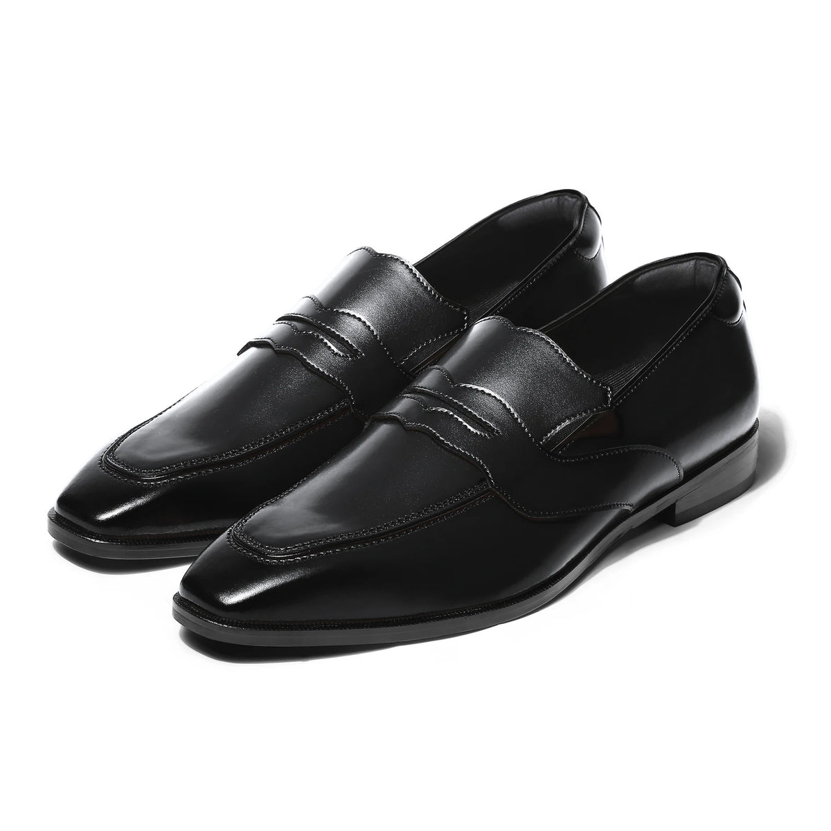 Savio - Black Penny Loafer - pair front view