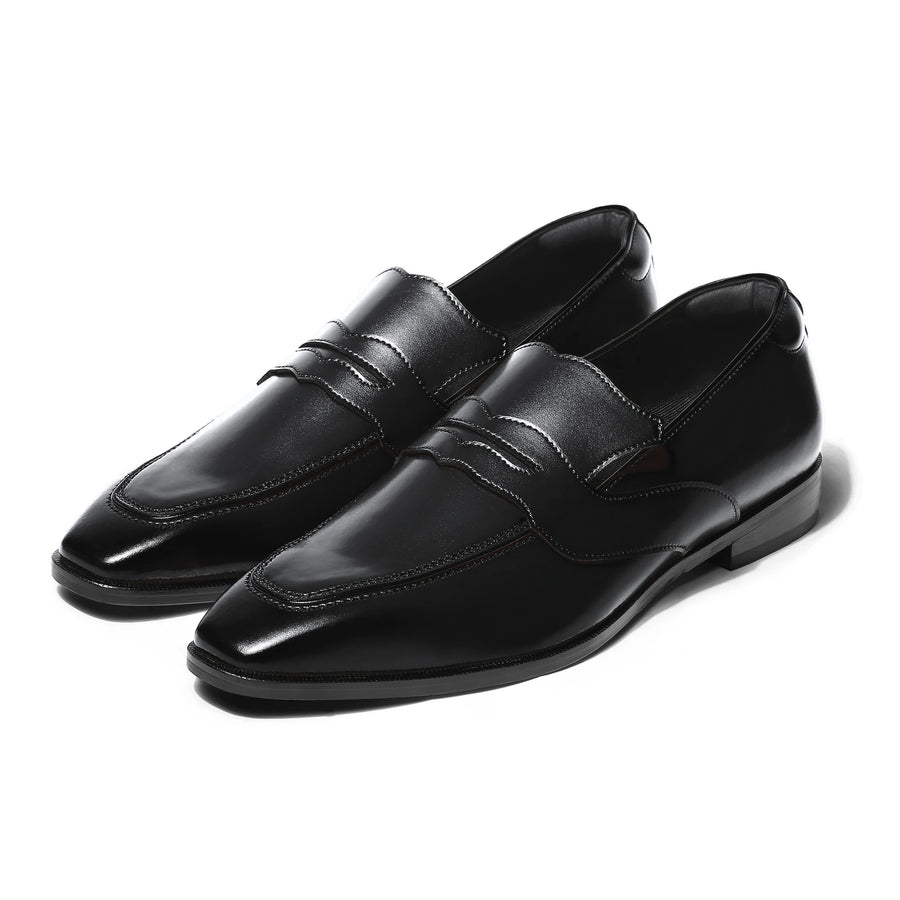 Savio - Black Penny Loafer - pair front view