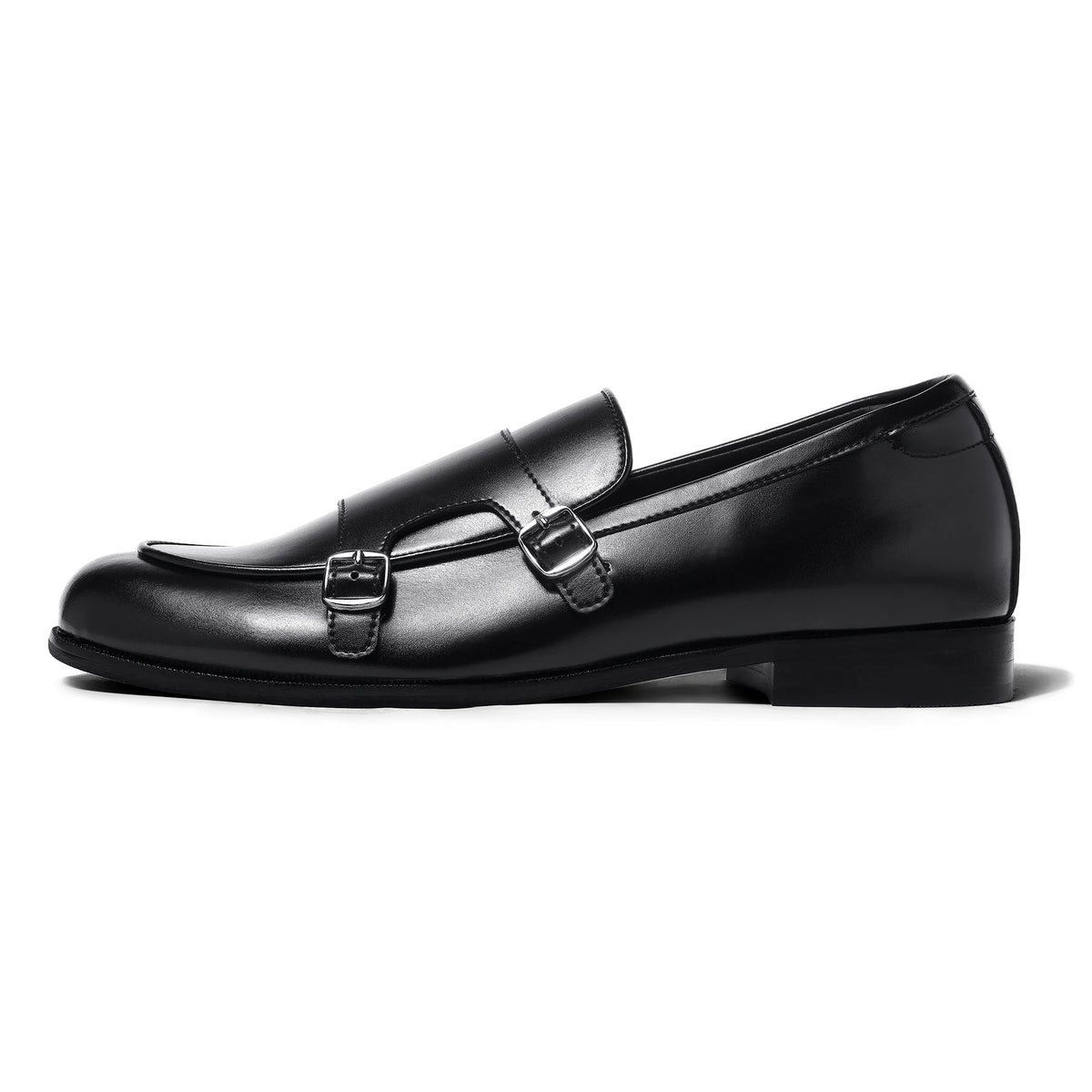 Enzo - Black Double-Monk Loafer - side profile