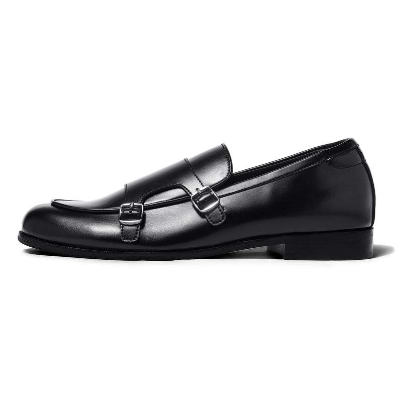 Enzo - Black Double-Monk Loafer - side profile
