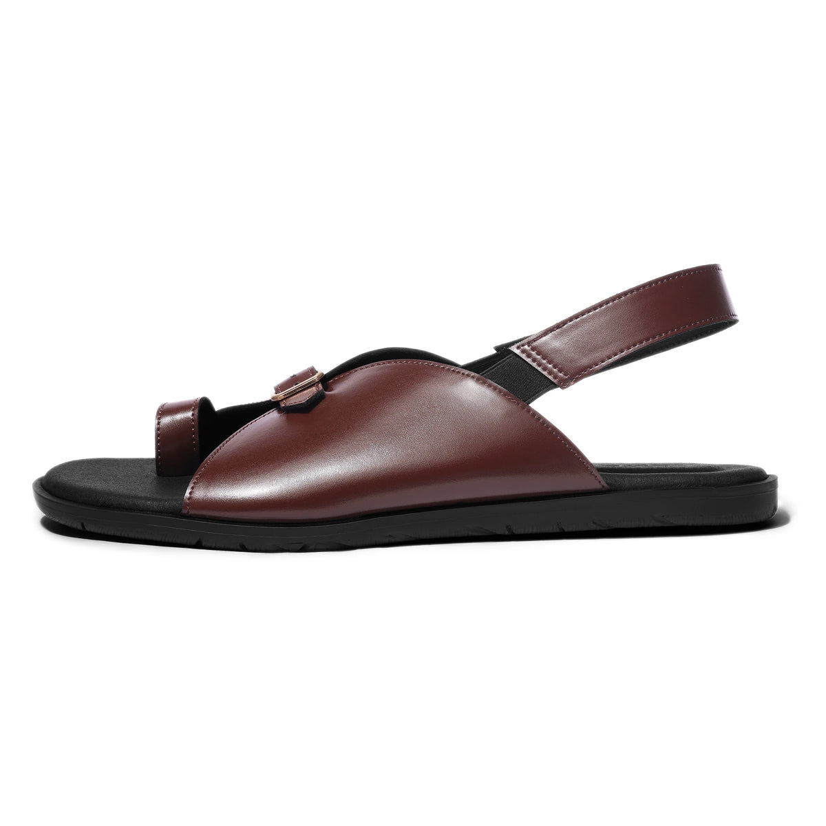 Jodha - Dark Tan Chappal - side profile