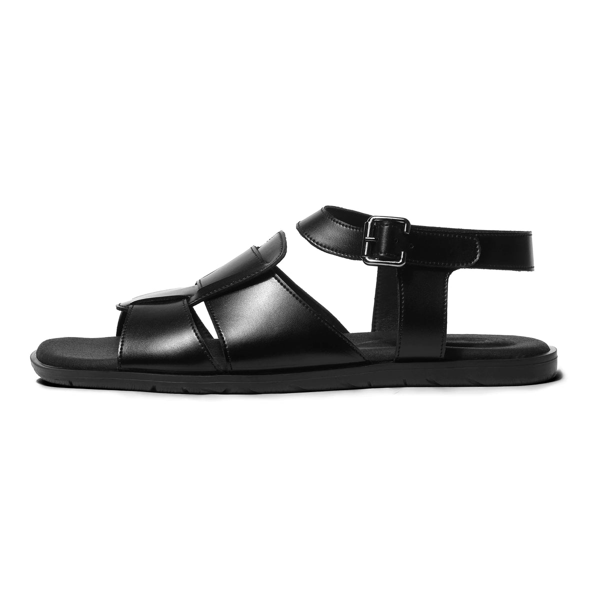Romeo - Black Sandal - side profile