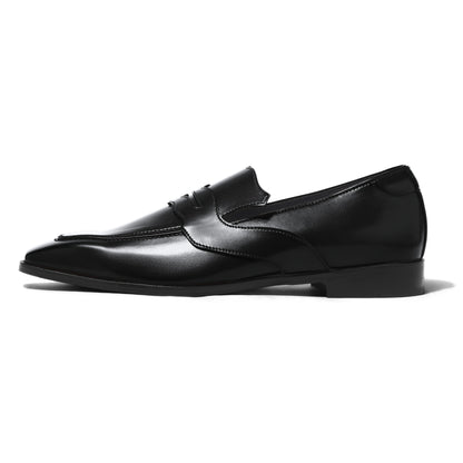 Savio - Black Penny Loafer - side profile