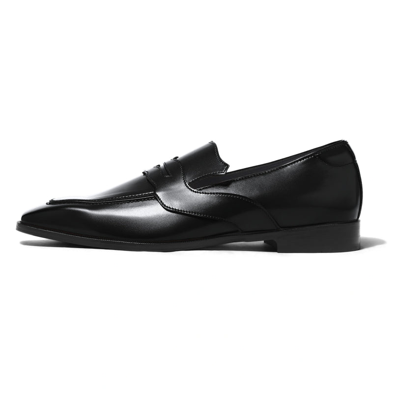 Savio - Black Penny Loafer - side profile