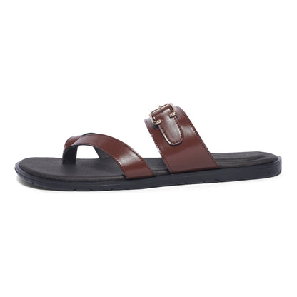 Sawai - Dark Tan Chappal - side profile