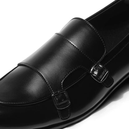 Enzo - Black Double-Monk Loafer - detail close-up