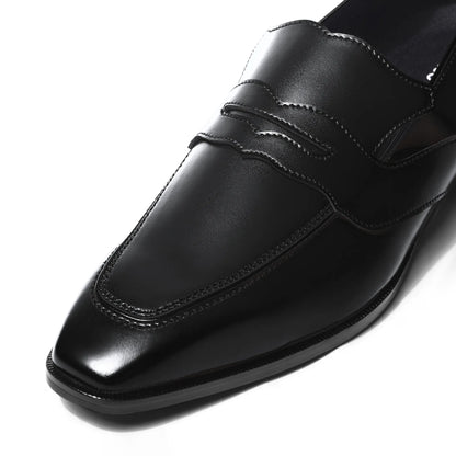 Savio - Black Penny Loafer - detail close-up