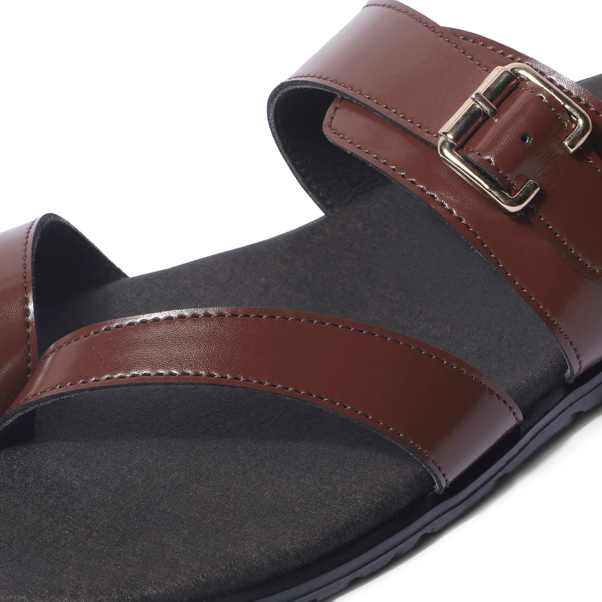 Sawai - Dark Tan Chappal - detail close-up