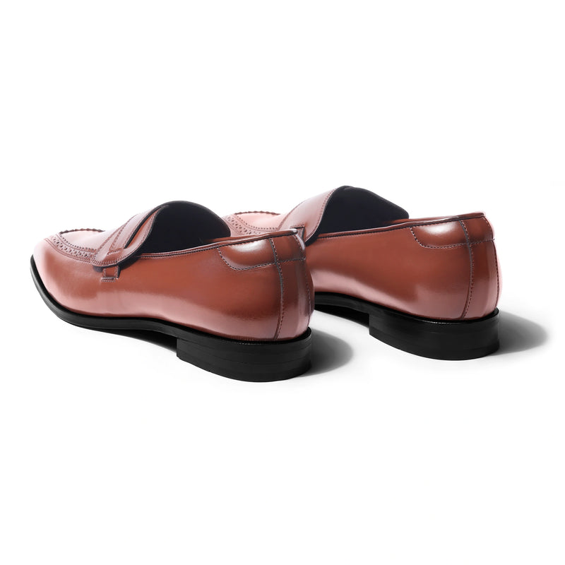 Elio - British Tan Butterfly Loafer - pair back view