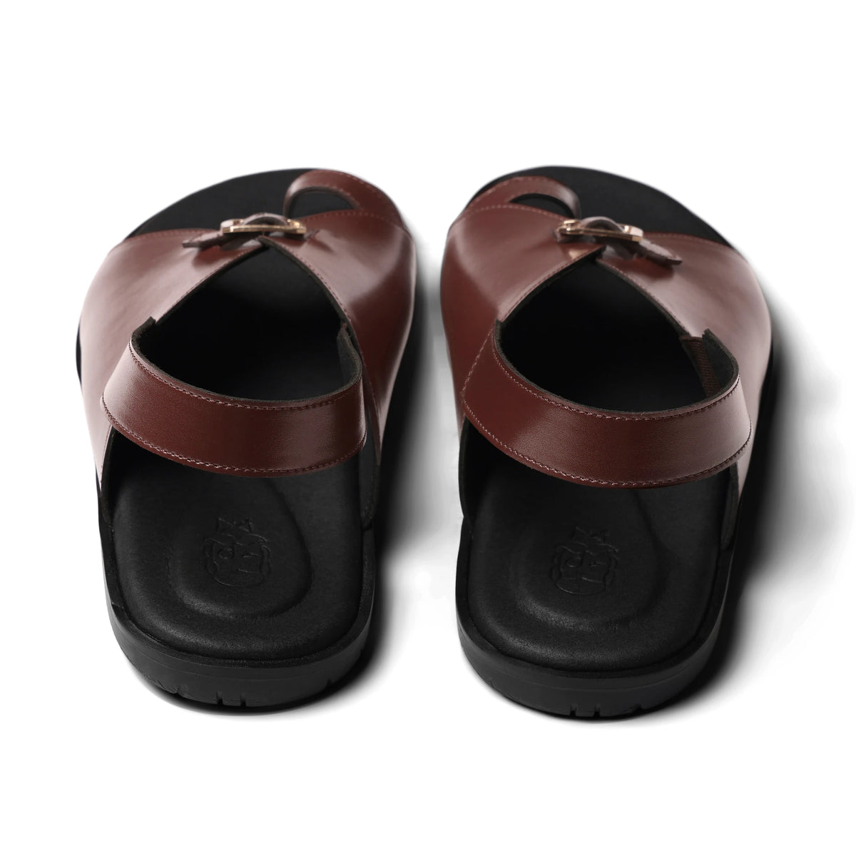 Jodha - Dark Tan Chappal - pair back view