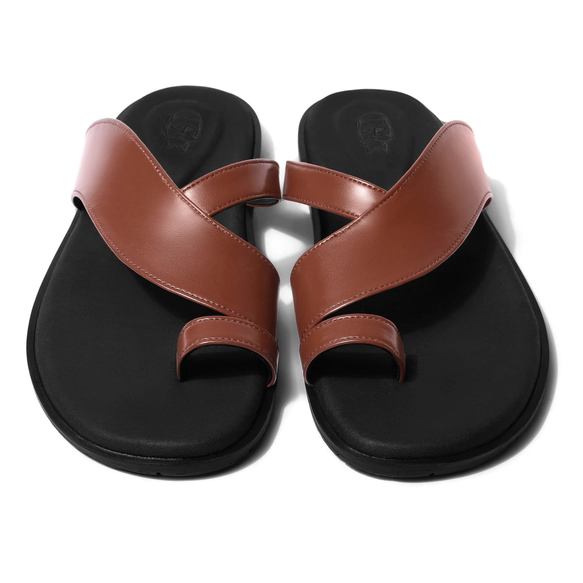 Lehar - British Tan Chappal - pair toe view