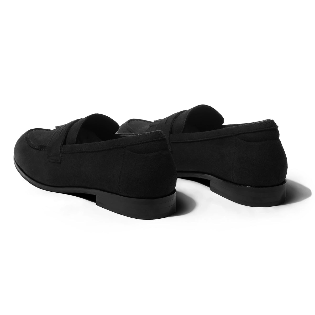 Marlo - Black Suede Penny Loafer - pair back view