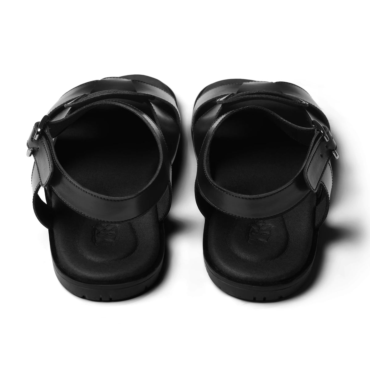 Romeo - Black Sandal - pair back view