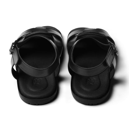 Romeo - Black Sandal - pair back view