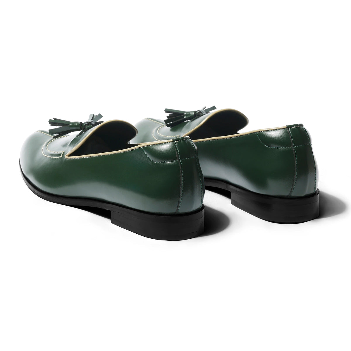 Sandro - Green Tassel Loafer - pair back view
