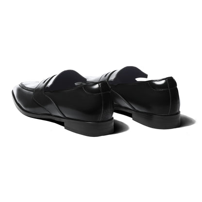 Savio - Black Penny Loafer - pair back view