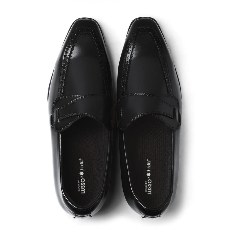 Elio - Black Butterfly Loafer - top view