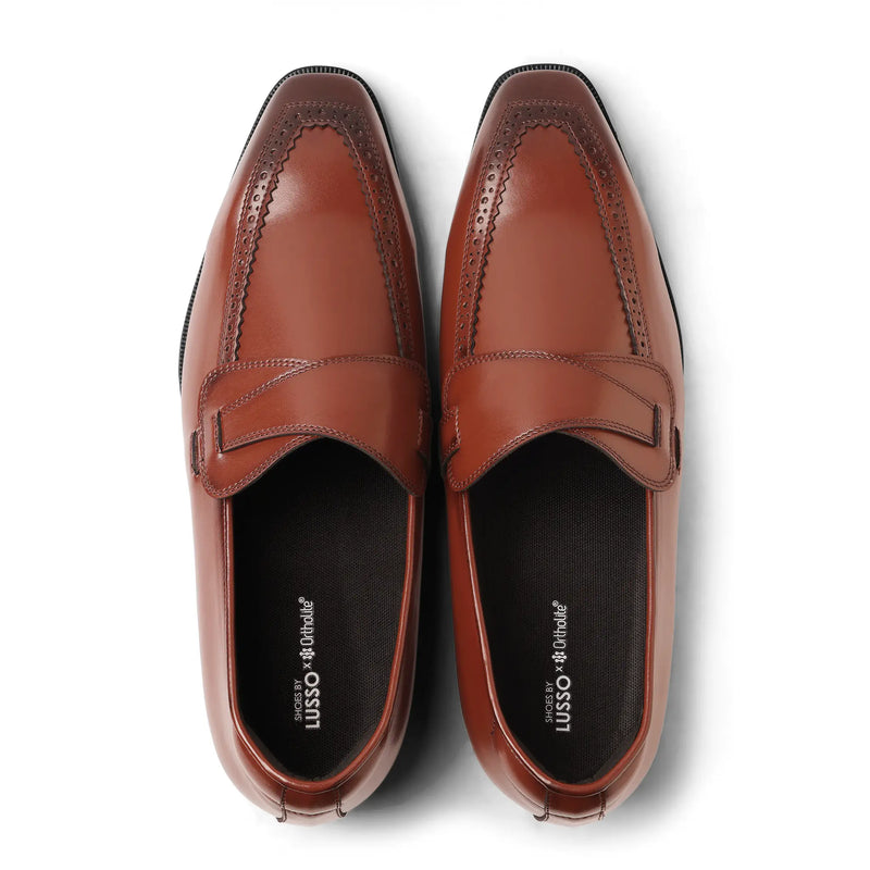 Elio - British Tan Butterfly Loafer - top view