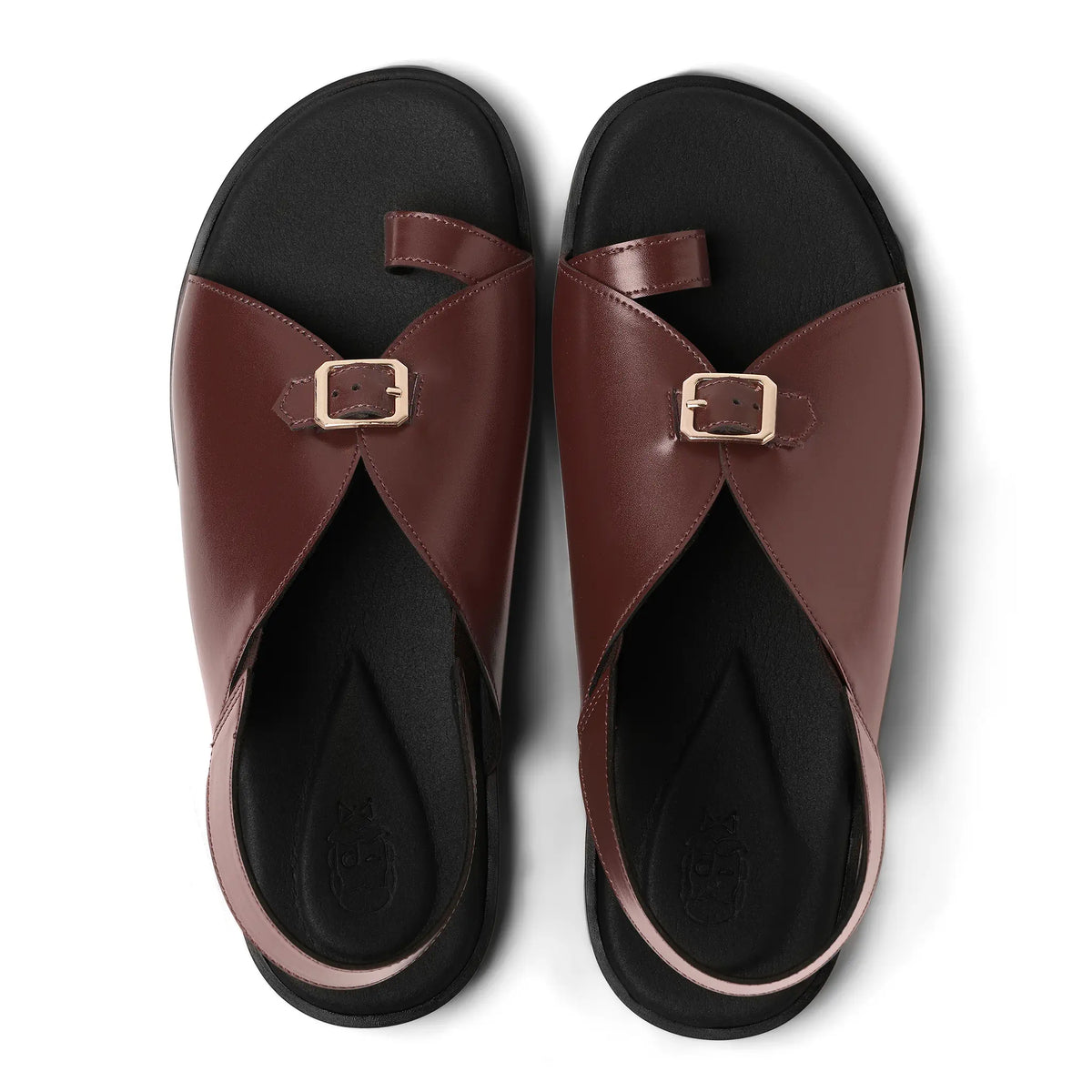 Jodha - Dark Tan Chappal - top view