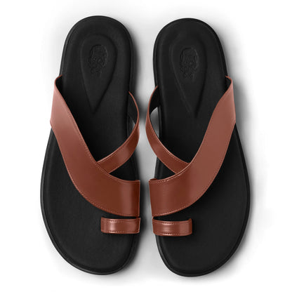 Lehar - British Tan Chappal - top view