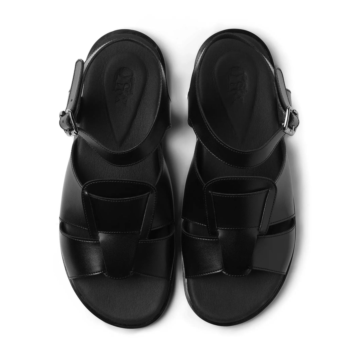 Romeo - Black Sandal - top view