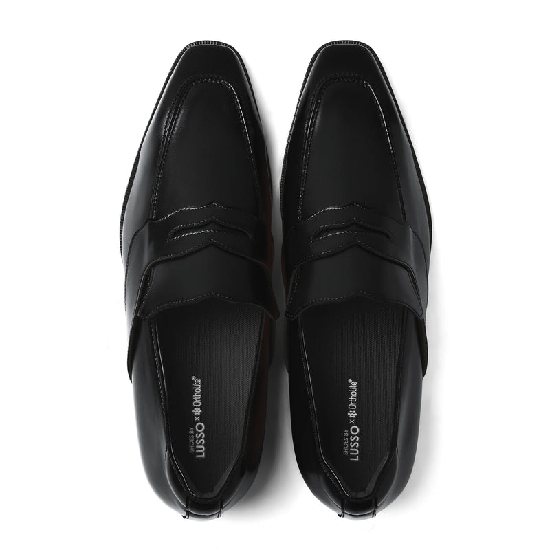 Savio - Black Penny Loafer - top view