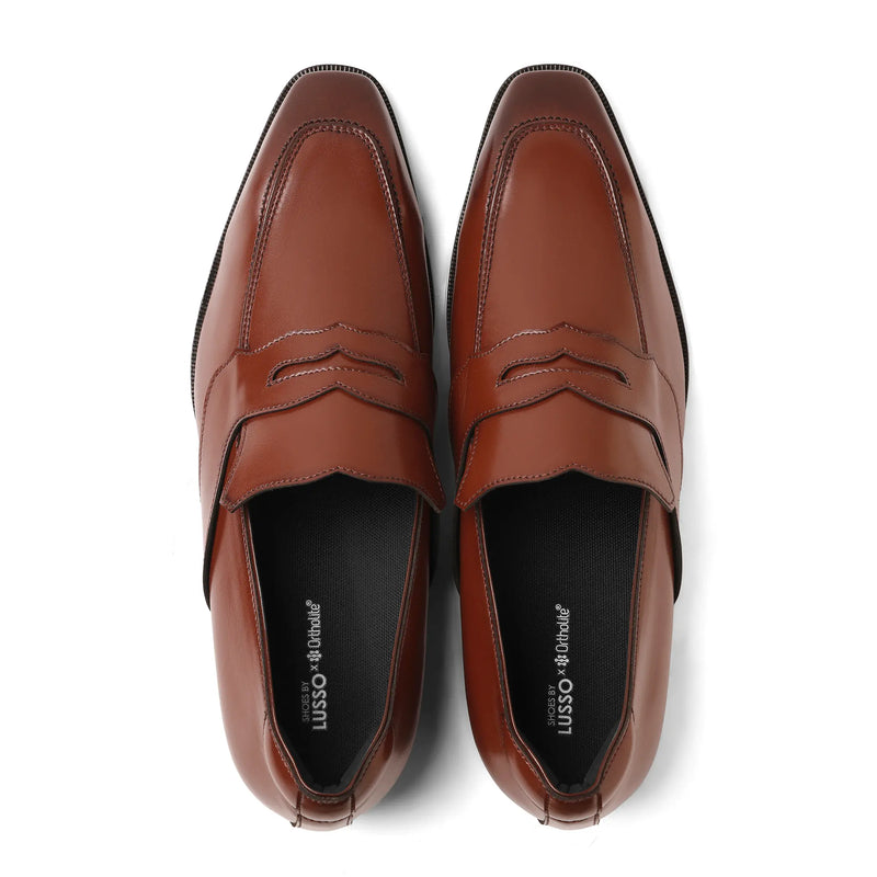 Savio - British Tan Penny Loafer - top view