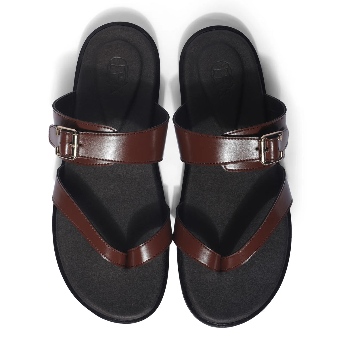 Sawai - Dark Tan Chappal - top view