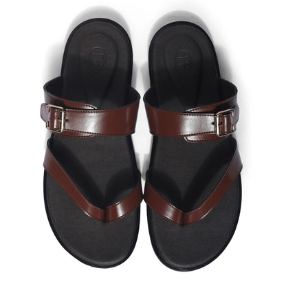 Sawai - Dark Tan Chappal - top view