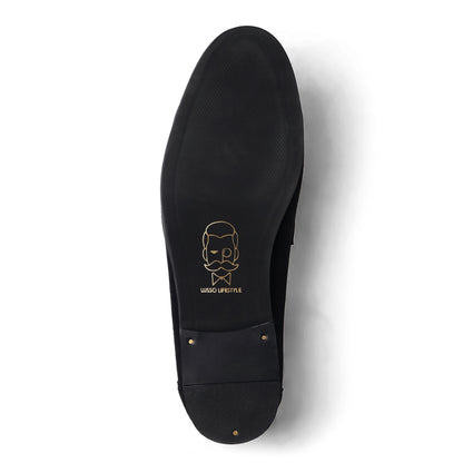 Marlo - Black Suede Penny Loafer - sole