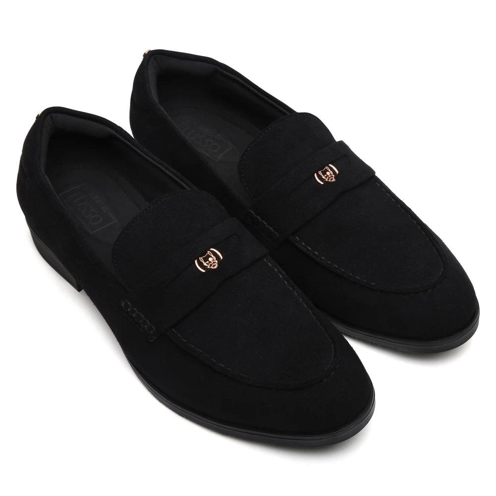 Elbono- Black Suede Penny Slip On