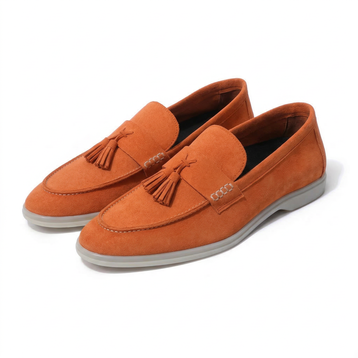 Horizon Tassel - Amalfi Orange Suede Loafer