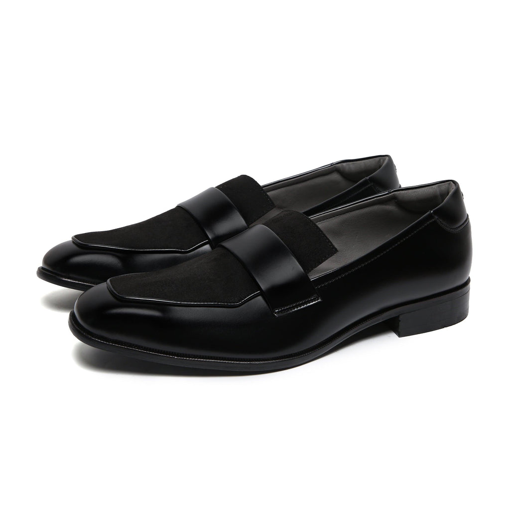 RABONE - BLACK SQUARE TOE SLIP-ON - By Lusso