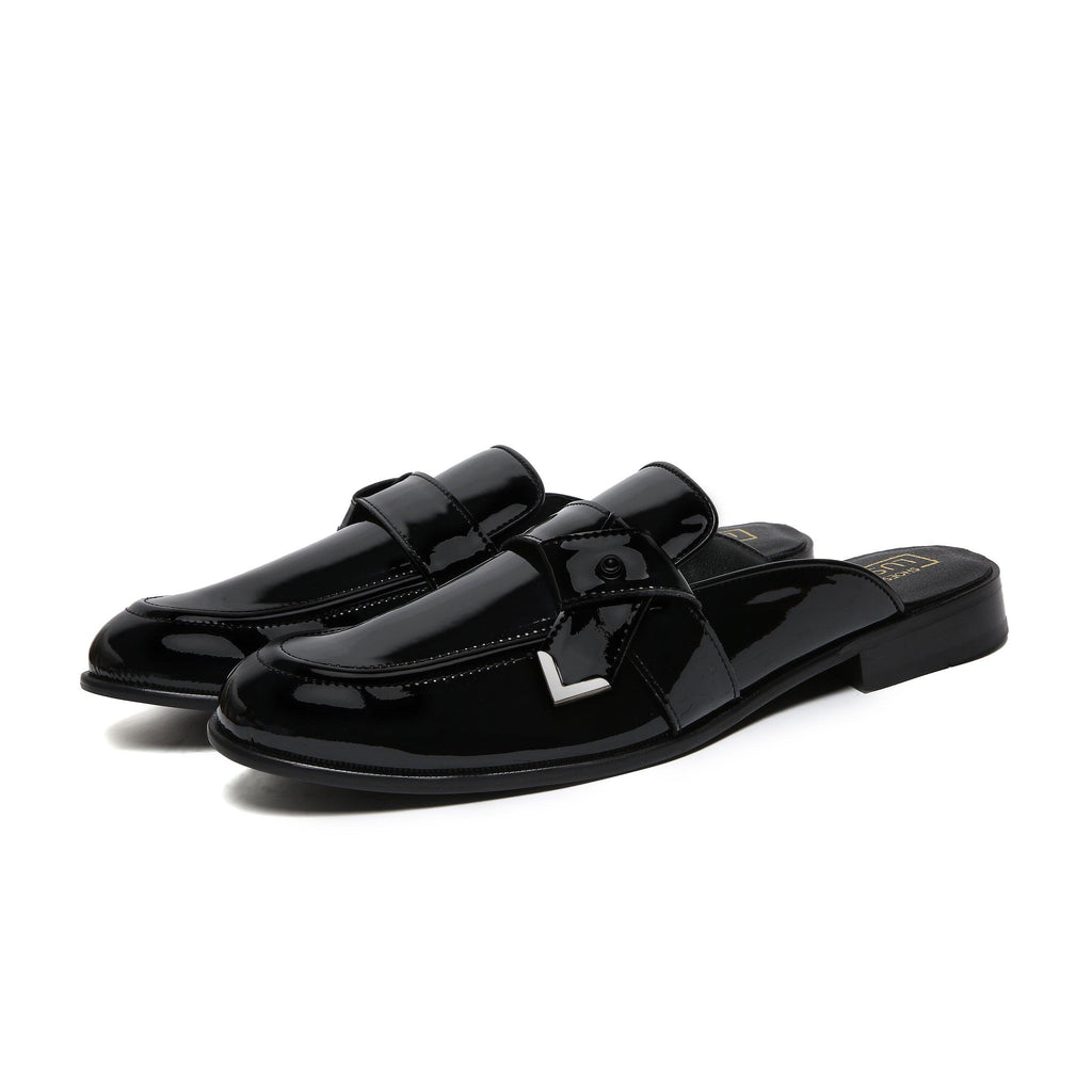 LUMBERG - PATENT BLACK SIDE LATCH MULE - By Lusso