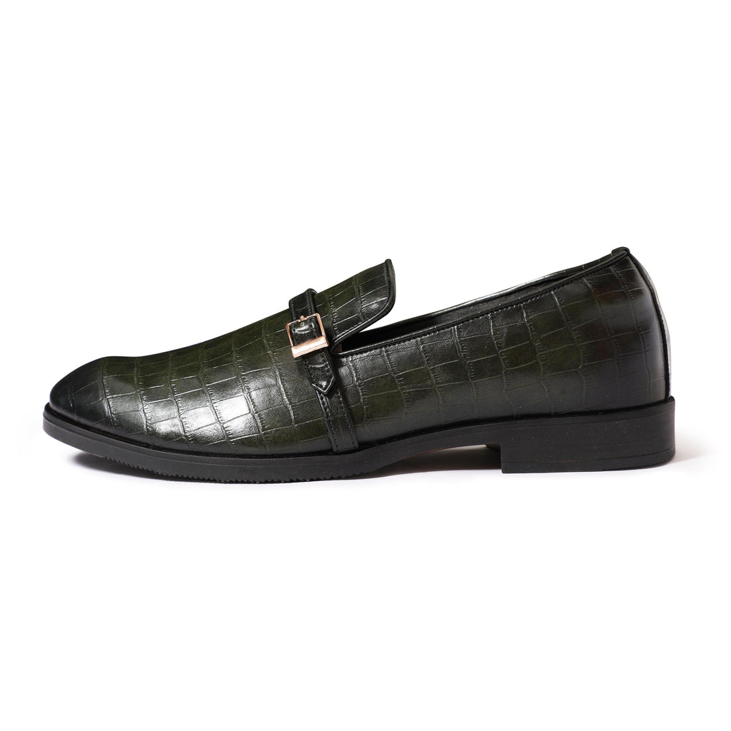 Morris- Green Croco Belt Slipons - By Lusso