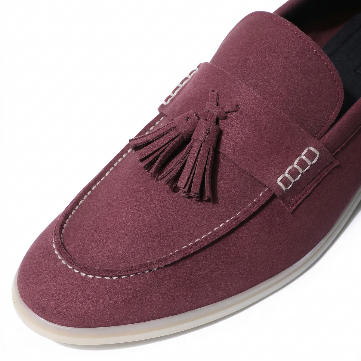 Horizon Tassel - Deep Merlot Suede Loafer