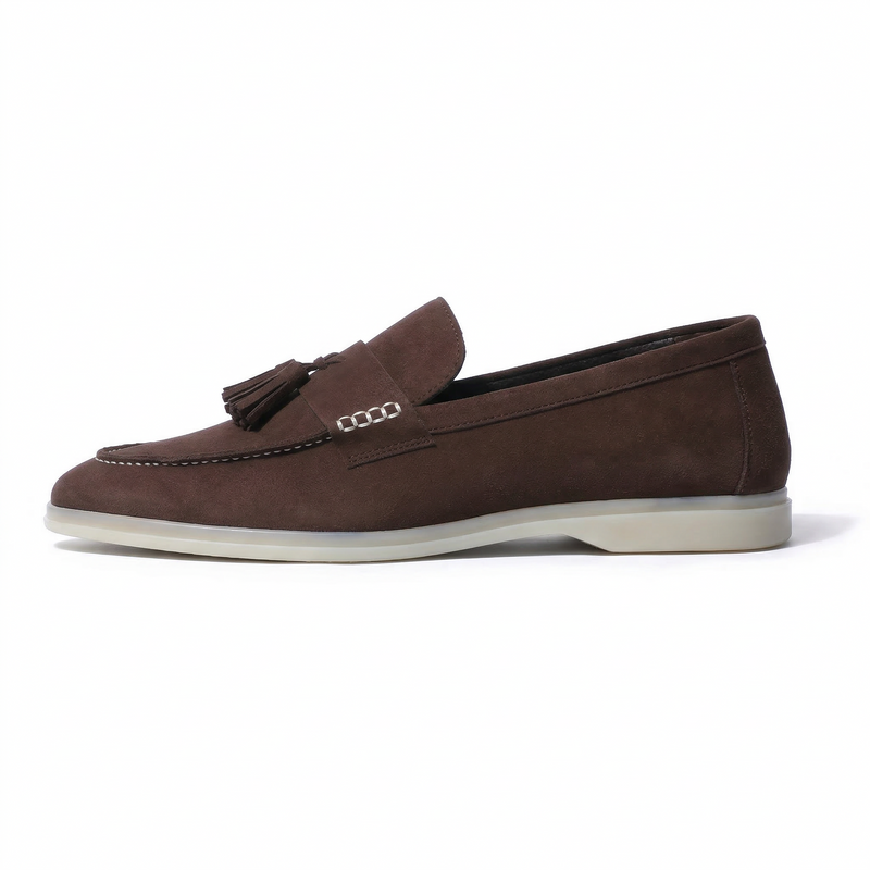 Horizon Tassel - Cacao Brown Suede Loafer